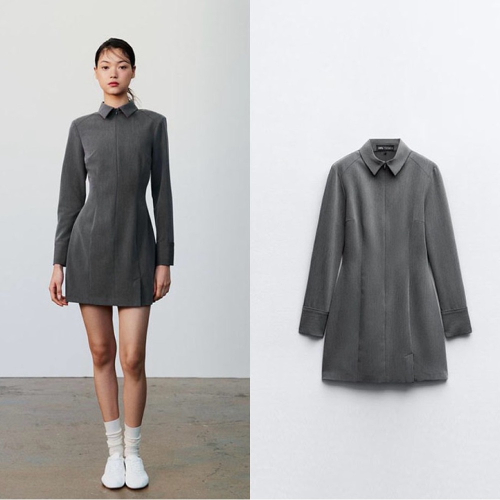 Zara Fitted Mini Shirt Dress